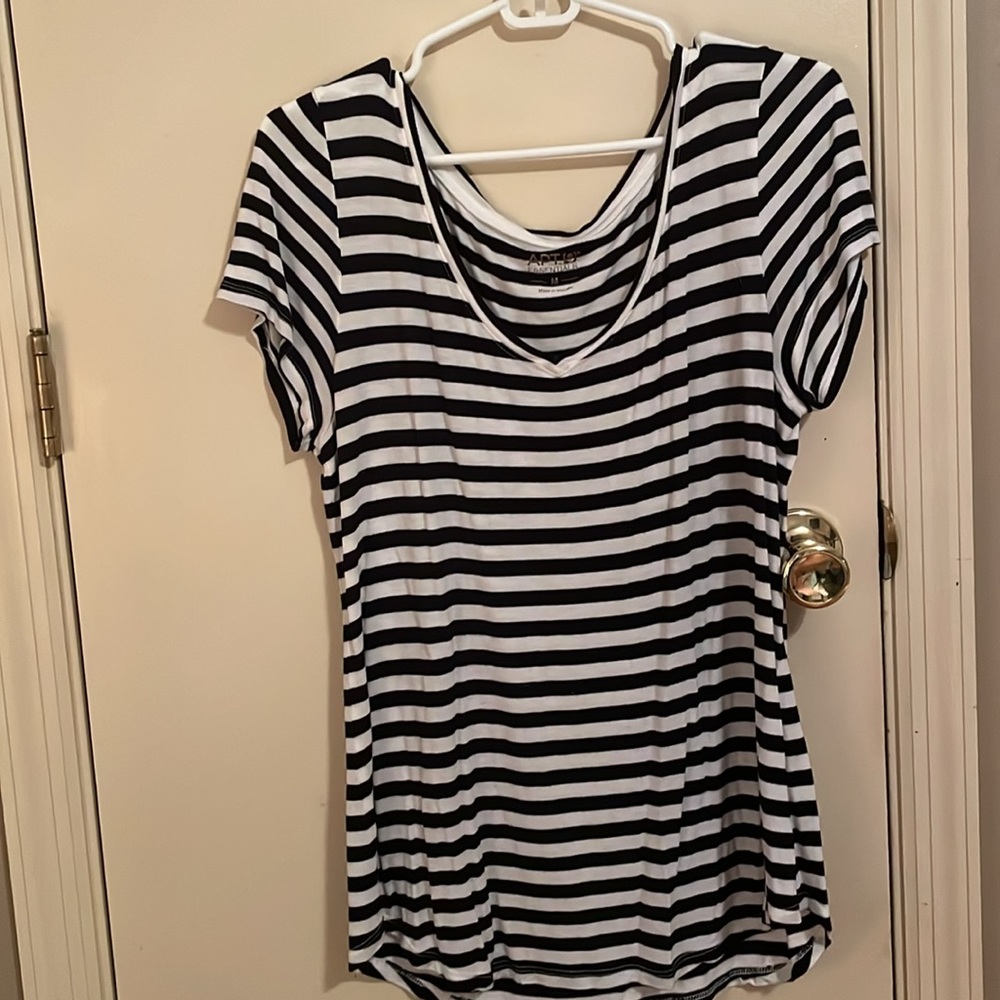 Black and white blouse